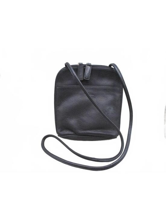 Fossil Handbags - Vintage Fossil Black Pebbled Leather Crossbody Organizer Bag Travel Purse 75082